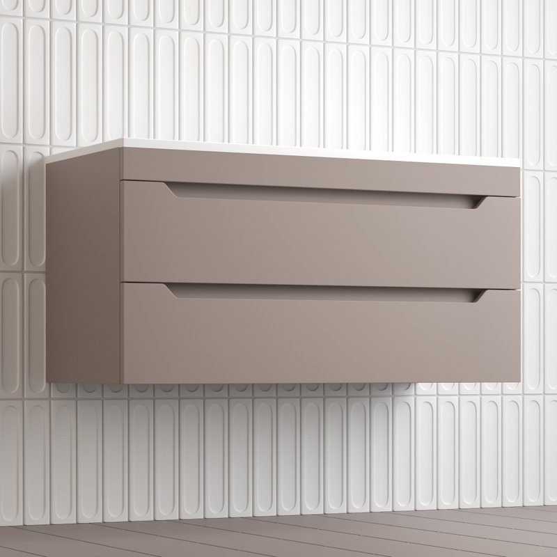 Тумба под раковину без столешницы Style Line Остин 100 подвесная, тауп темный эмаль plus