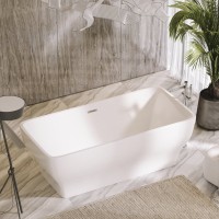 Акриловая ванна Sancos Neo FB09 170x80 см, отдельностоящая, белая, с каркасом, со сливом-переливом