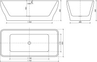 Акриловая ванна Sancos Neo FB09 170x80 см, отдельностоящая, белая, с каркасом, со сливом-переливом