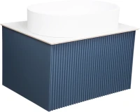 Тумба с раковиной La Fenice Terra 60 синяя, белая столешница, матовая раковина