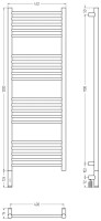 Полотенцесушитель электрический Сунержа Богема 3.1 00-6004-1240 130x45 см, подключение слева, без покрытия, лесенка