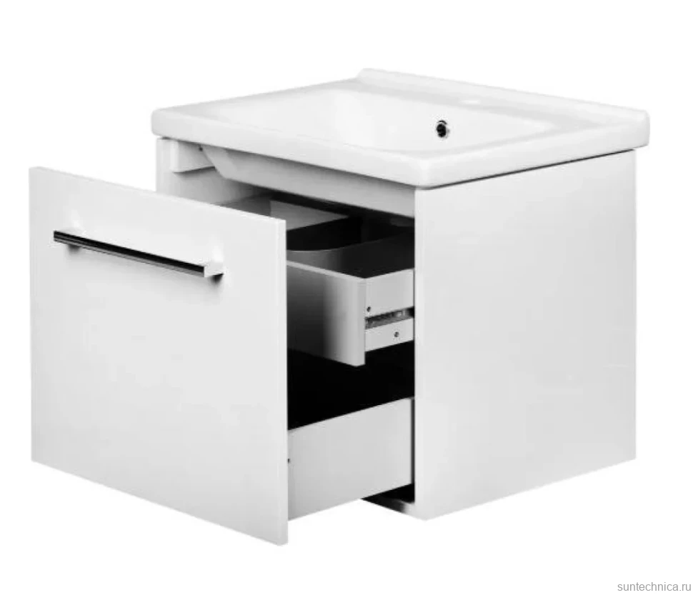 Тумба с раковиной AQUATON Мерида 60 new белый глянец