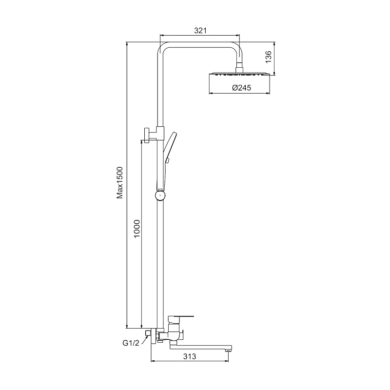 Душевая стойка Frap H806 F24806 сатин