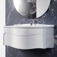 Тумба с раковиной Belux Анжело НП 110-01 подвесная, матовая белая