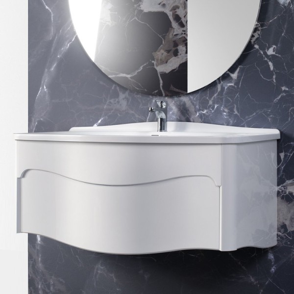 Тумба с раковиной Belux Анжело НП 110-01 подвесная, матовая белая