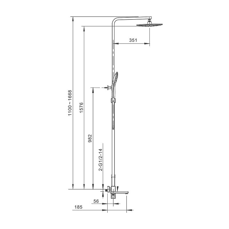 Душевая стойка Gappo G17-3 G2417-3 золотой сатин