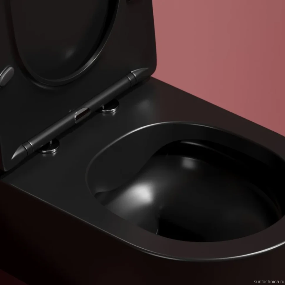 Комплект Унитаз подвесной Ceramicanova Modena Rimless CN6063MB черный матовый + Инсталляция STWORKI + Кнопка 230823 хром матовый