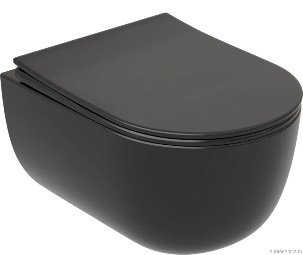 Комплект Унитаз подвесной Ceramicanova Modena Rimless CN6063MB черный матовый + Инсталляция STWORKI + Кнопка 230823 хром матовый