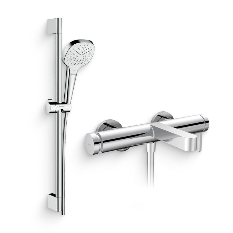 Душевой комплект Смеситель Hansgrohe Finoris 76420000 хром + Гарнитур Croma Select E 26592400