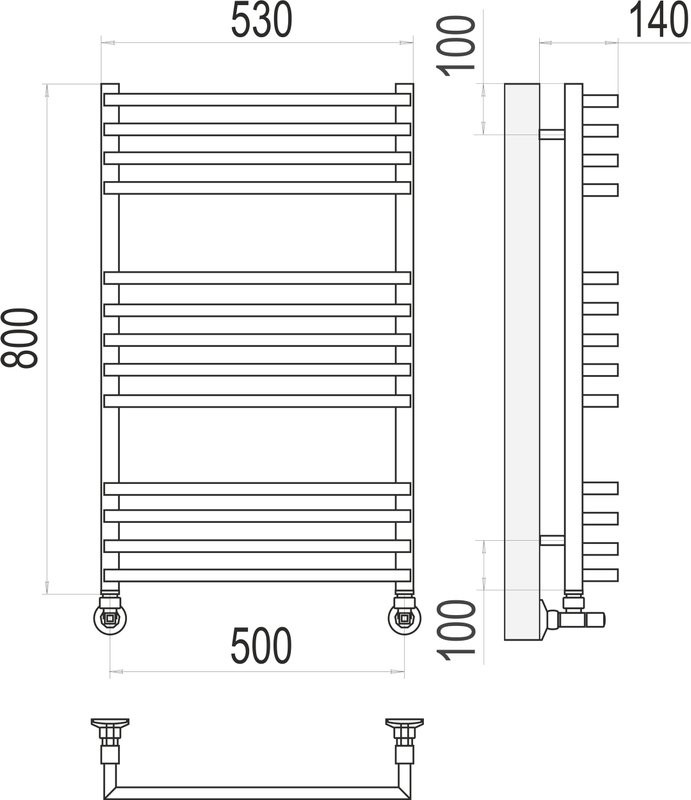Полотенцесушитель водяной Terminus Берн П13 500х800