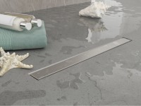 Душевой трап (лоток) Plumberia Selection PST In-Tile PST100MT 100 см, решетка матовая нержавеющая сталь, с сифоном, под плитку