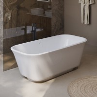 Акриловая ванна BelBagno Due BB702 170x80 см, отдельностоящая, белая, на ножках, со сливом-переливом, с донным клапаном