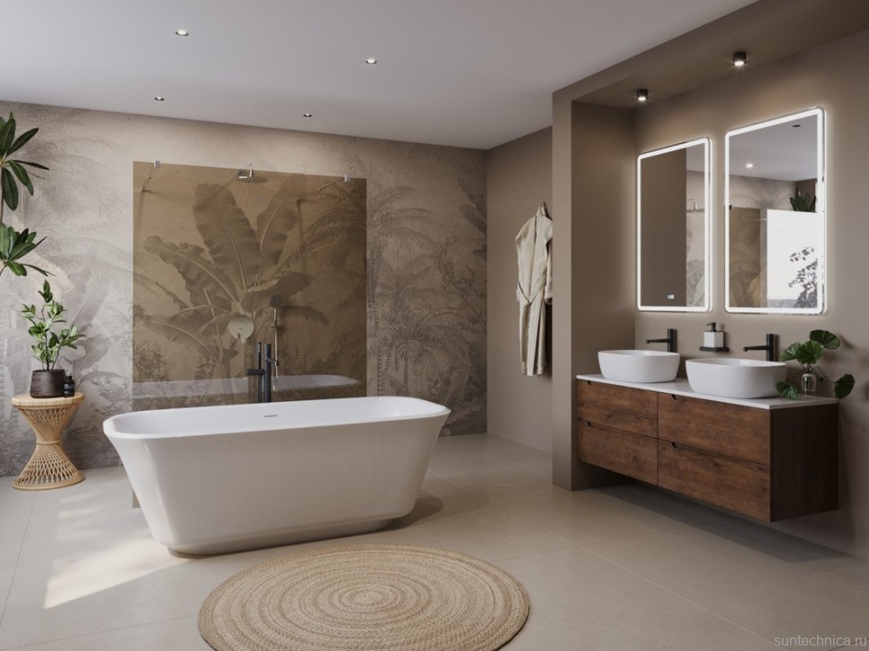 Акриловая ванна BelBagno Due BB702 170x80 см, отдельностоящая, белая, на ножках, со сливом-переливом, с донным клапаном
