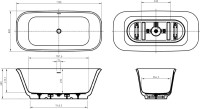 Акриловая ванна BelBagno Due BB702 170x80 см, отдельностоящая, белая, на ножках, со сливом-переливом, с донным клапаном