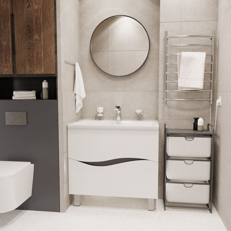 Тумба д/ванной "Лайф-80" под ум.Марго-80 (Mixline) (ПВХ)