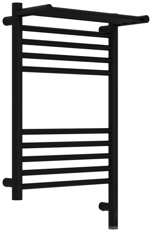 Полотенцесушитель электрический Сунержа Богема 3.1 31-6007-6040 70x45 см, подключение справа, матовый черный, лесенка, с полкой