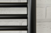 Полотенцесушитель электрический Сунержа Богема 3.1 31-6007-6040 70x45 см, подключение справа, матовый черный, лесенка, с полкой