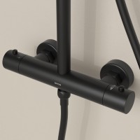 Душевая стойка Sancos Teo SC11001MB с термостатом, черный