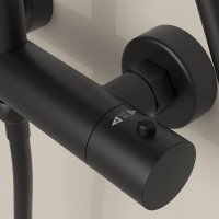 Душевая стойка Sancos Teo SC11001MB с термостатом, черный