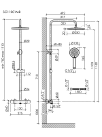 Душевая стойка Sancos Teo SC11001MB с термостатом, черный