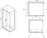 Душевой уголок Abber Sonnenstrand AG04100C-S80 80x100, профиль хром, стекло прозрачное