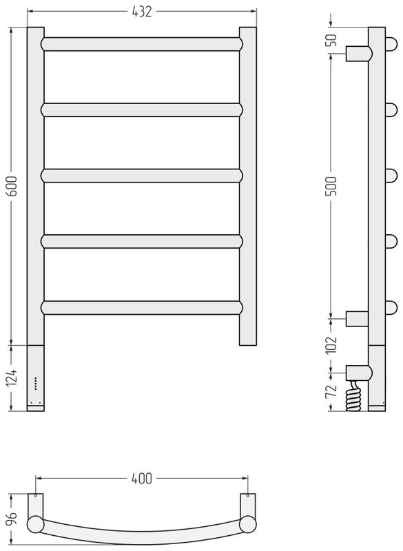 Полотенцесушитель электрический Сунержа Галант 3.1 03-6000-6040 70x45 см, подключение слева, золото, лесенка