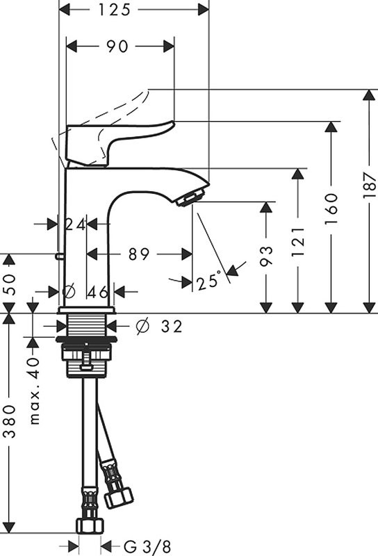 Смеситель для раковины Hansgrohe Metris 31088000