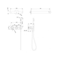 Душевой комплект Abber Perfekte 316 AF8A18BG С ВНУТРЕННЕЙ ЧАСТЬЮ, брашированное золото