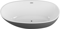 Акриловая ванна Grossman Fly GR-1104MB 170x75 см, отдельностоящая, черная, овальная, со сливом-переливом, с донным клапаном