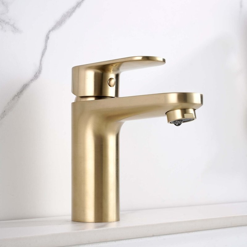 Смеситель для раковины AQUATEK Ника AQ1812BG с гигиеническим душем, золото шлифованное