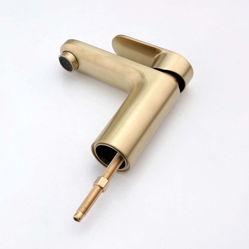 Смеситель для раковины AQUATEK Ника AQ1812BG с гигиеническим душем, золото шлифованное