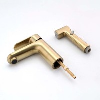 Смеситель для раковины AQUATEK Ника AQ1812BG с гигиеническим душем, золото шлифованное