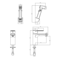 Смеситель для раковины AQUATEK Ника AQ1812BG с гигиеническим душем, золото шлифованное