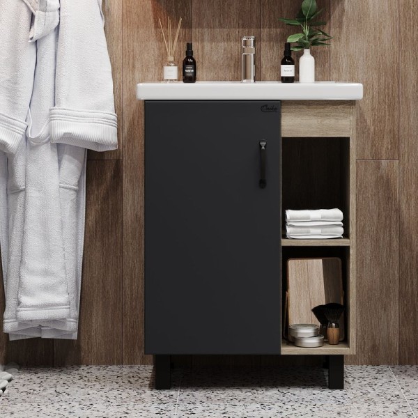 Тумба под раковину Onika Тимбер 60.01 серая, дуб сонома