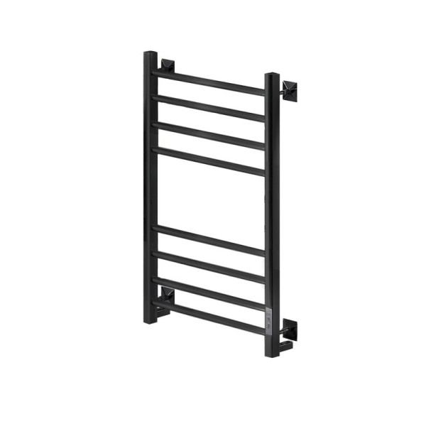 Полотенцесушитель электрический Comfysan Unico-K EC-8 80x45 см, подключение справа, слева, матовый черный, лесенка, из стали