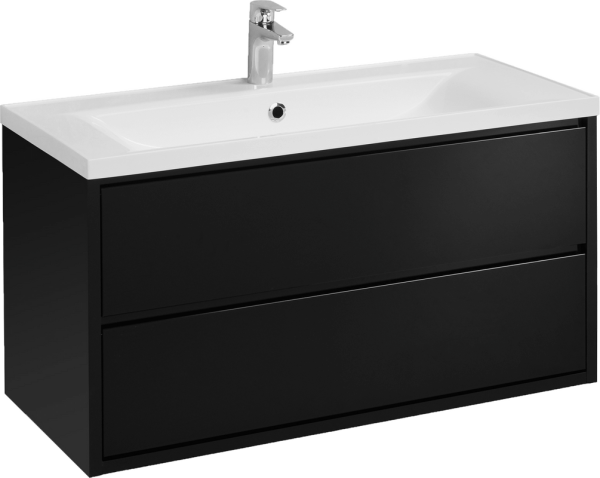 Тумба с раковиной AQUATON Римини New 100 черная
