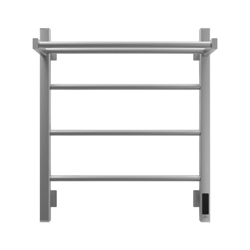 Полотенцесушитель электрический Grota App 530х600 NM EL 60x55 см, подключение справа, слева, скрытое подключение справа, матовый хром, лесенка, с полкой