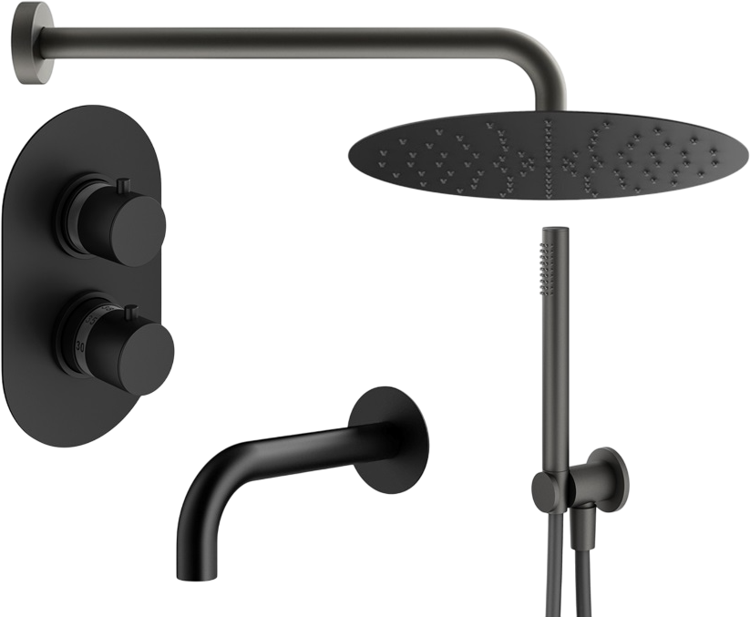 Душевой комплект Plumberia Selection Ixo KITXOT19NO60 С ВНУТРЕННЕЙ ЧАСТЬЮ, черный