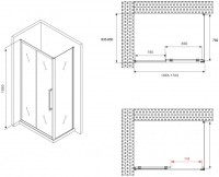 Душевой уголок Abber Schwarzer Diamant AG30170MH-S85M 170х85, профиль хром, стекло матовое