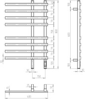 Полотенцесушитель электрический Двин LX plaza neo 80/40 чёрный матовый Полотенцесушитель электрический Двин LX plaza neo 80/40 чёрный матовый
