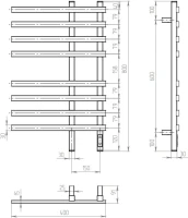 Полотенцесушитель электрический Двин LX plaza neo 80/40 чёрный матовый Полотенцесушитель электрический Двин LX plaza neo 80/40 чёрный матовый
