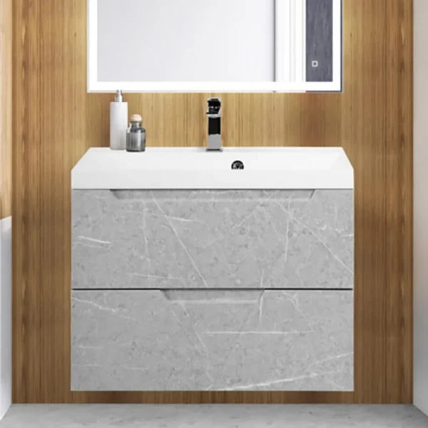 Тумба с раковиной BelBagno Vittoria 80 подвесная, toros bianco, белая глянцевая раковина