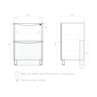 Тумба под раковину без столешницы Vigo Glem 60 напольная, 2 ящика, глянцевая белая