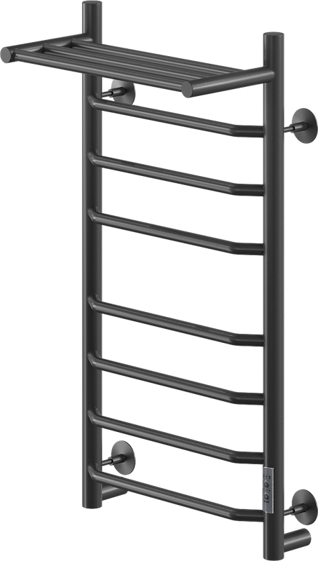 Полотенцесушитель электрический Ника Way 3 80/40, с полкой, матовый черный RAL9005