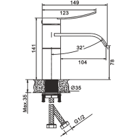 Смеситель для раковины BELZ B10812 хром Смеситель для раковины BELZ B10812 хром