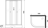 Душевая кабина Niagara Promo P100/70/26R/MT/BK 100х70 см, без крыши, R
