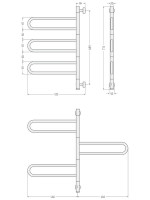 Полотенцесушитель электрический Сунержа Парео 4.0 00-0823-0773 75x50 см, скрытое подключение, глянцевый хром, E-образный