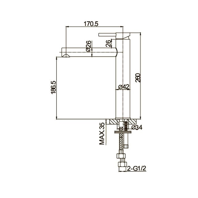 Смеситель для раковины Caprigo Don 53-023-NER матовый черный