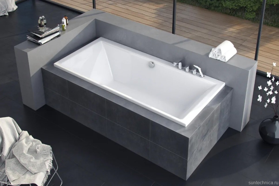 Акриловая ванна Excellent Crown Grand 190x90 см, пристенная, белая, на ножках