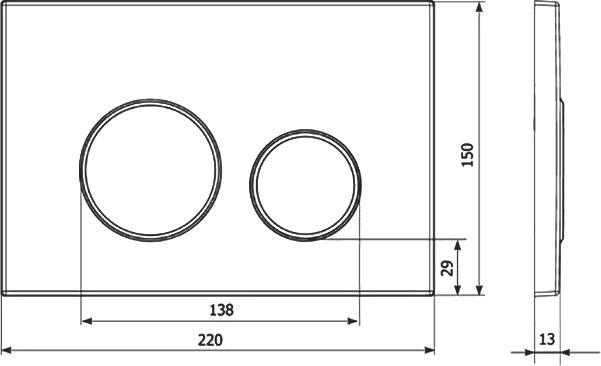 Кнопка смыва Veconi Round Design VFRD004BLG черная